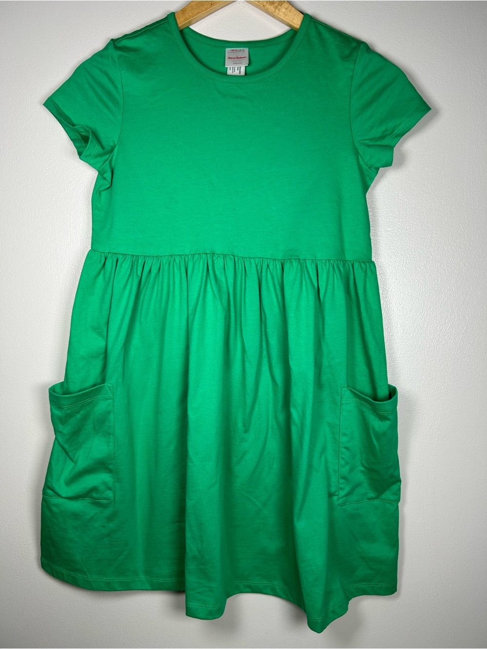 Hanna Andersson Play Dress with Pockets Kids Minty Green Short-Sleeve Dress